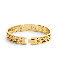 Coach Gold Signature Quilted Cut Out Bangle Bracelet