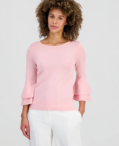 Kasper Women's Scoop-Neck Flare-Sleeve Sweater, Regular & Petite