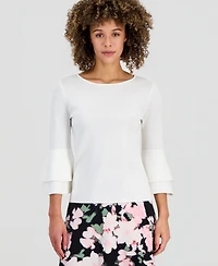 Kasper Women's Scoop-Neck Flare-Sleeve Sweater, Regular & Petite