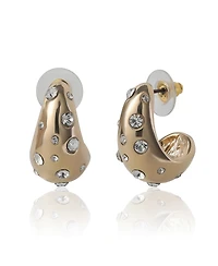 Bcbg Gold-Tone Pave Polka Dot Sculptural Hoop Earrings