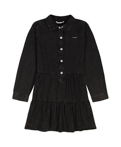 Calvin Klein Girls 7-16 Long-Sleeve Denim Shirt Dress