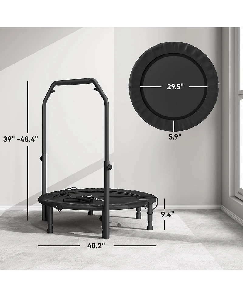 Soozier 40" Foldable Mini Trampoline, Rebounder Trampoline,