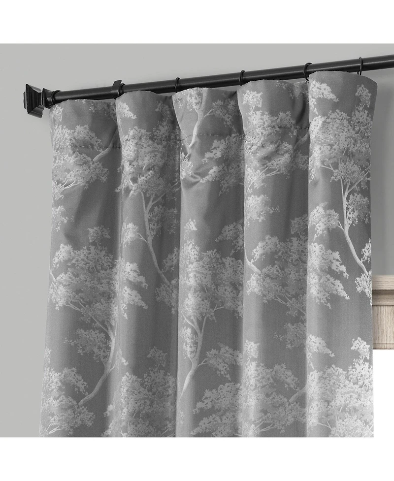 Half Price Drapes Sequoia Floral Faux Silk Jacquard Room Darkening Curtain