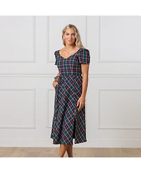 Hope & Henry Women's Short Sleeve Sweetheart Dress