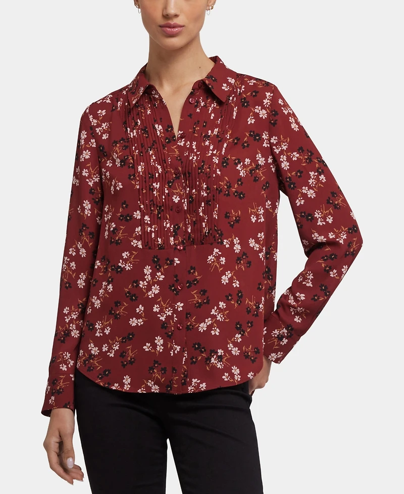 Nydj Women's Point Collared Tuxedo Top