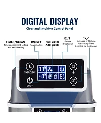 Euhomy 34-lb Cube Ice Countertop Portable Ice Maker in Black with Self Cleaning