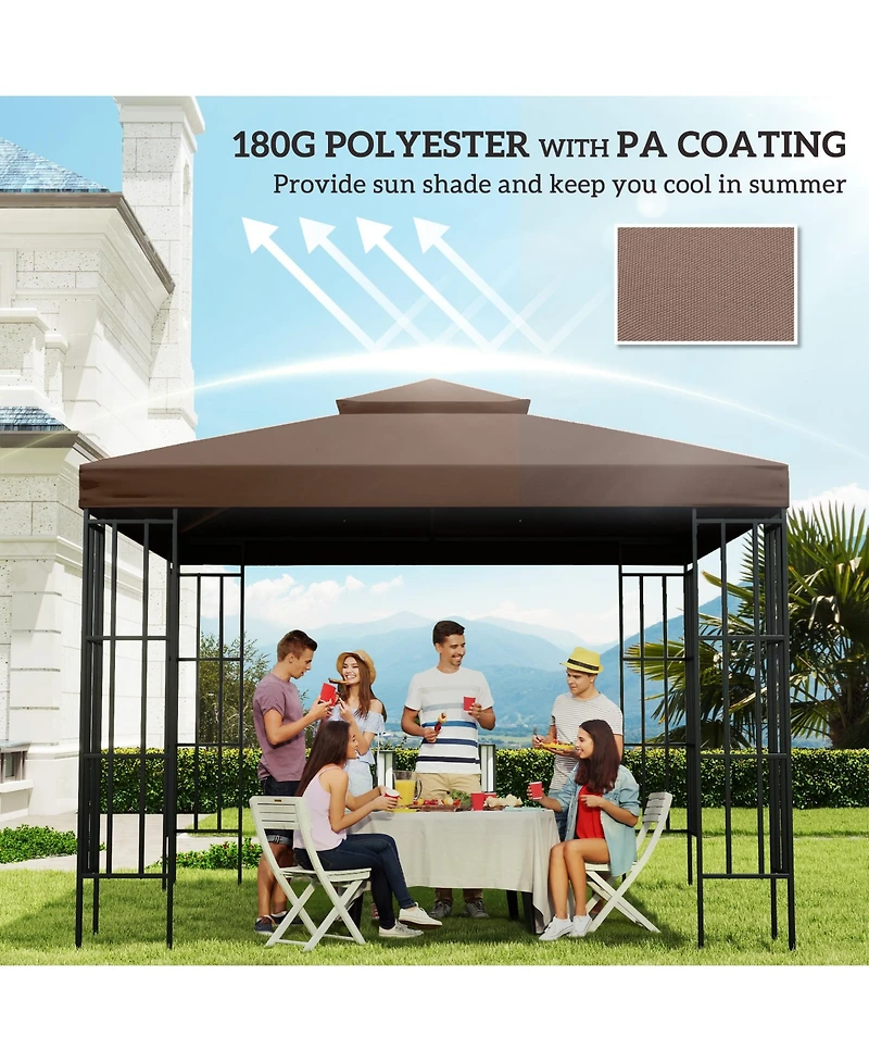 Outsunny Gazebo Replacement Canopy for 01 -0153, 10' x 10