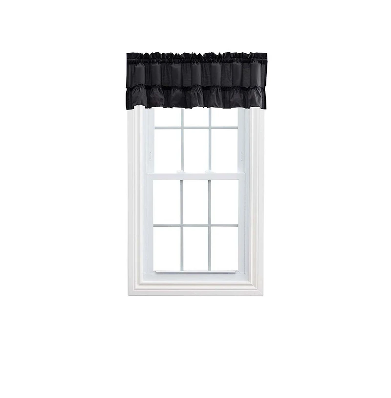 Ellis Stacey 1.5" Rod Pocket High Quality Fabric Solid Color Window Ruffled Filler Valance 54"x13