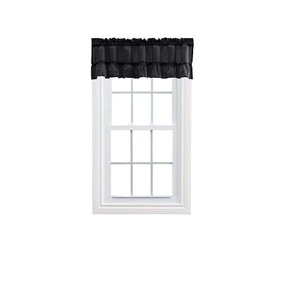 Ellis Stacey 1.5" Rod Pocket High Quality Fabric Solid Color Window Ruffled Filler Valance 54"x13