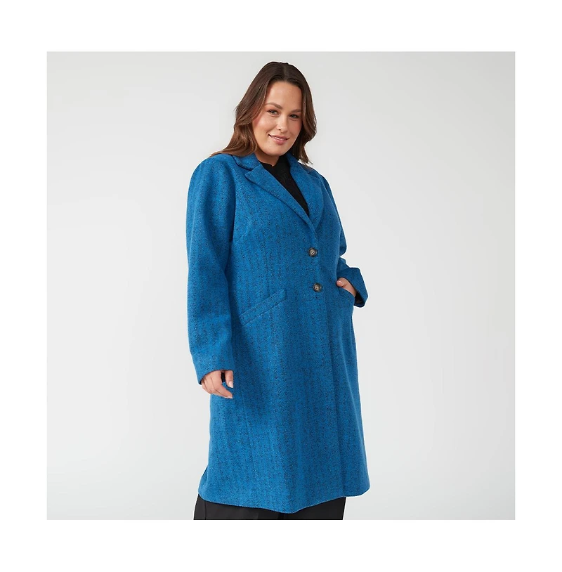Estelle Maris Blue Long Below Knee Coat