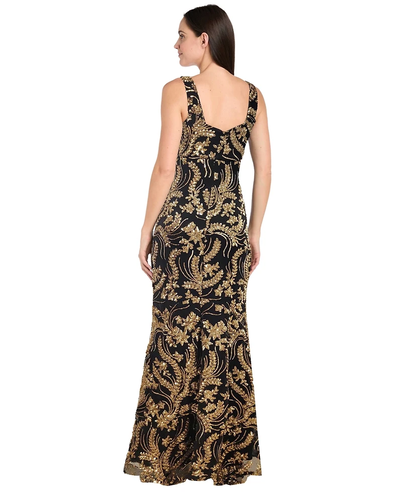 R & M Richards Women's Sleeveless Square Neck Dress