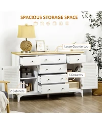 Homcom Sideboard Modern Buffet Cabinet with Adjustable Shelves,