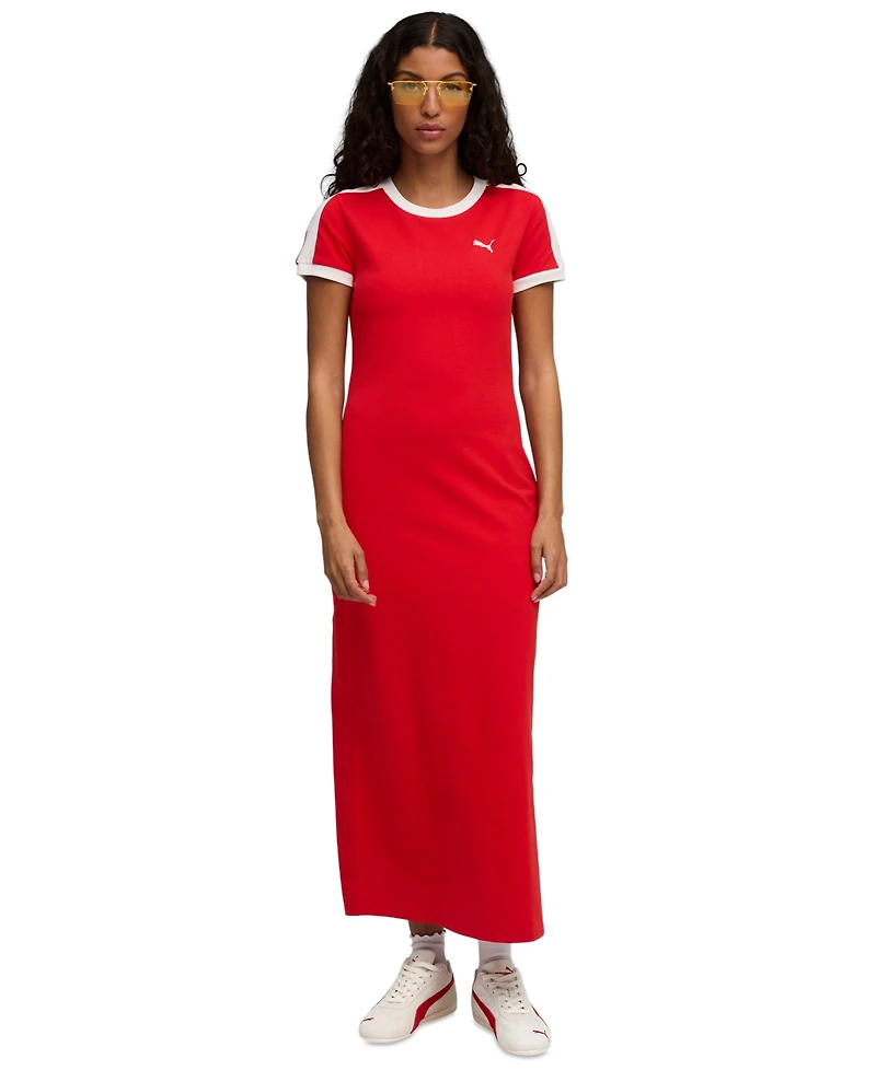 Puma Women's T7 Rib Neck Short-Sleeves Dress