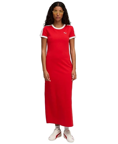 Puma Women's T7 Rib Neck Short-Sleeves Dress