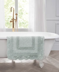 Laura Ashley Crochet Reversible Cotton Bath Rug, 21" x 34"