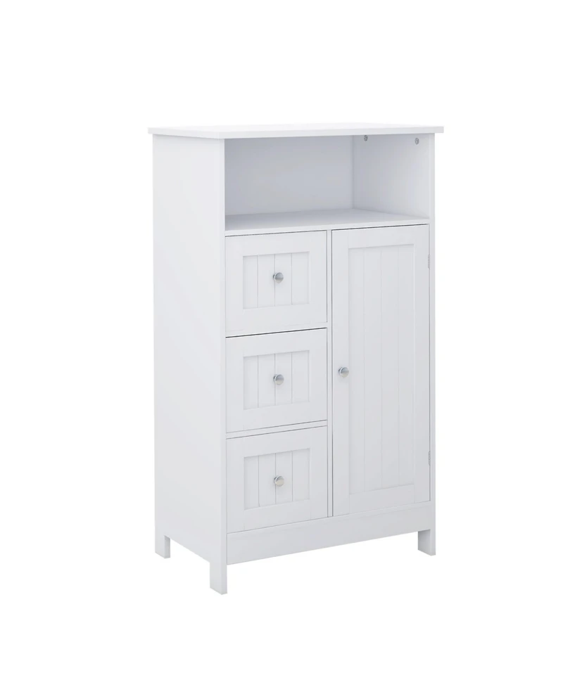 Casainc Bathroom standing storage cabinet with 3 drawers and 1 door-White