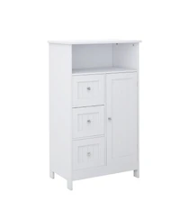 Casainc Bathroom standing storage cabinet with 3 drawers and 1 door-White