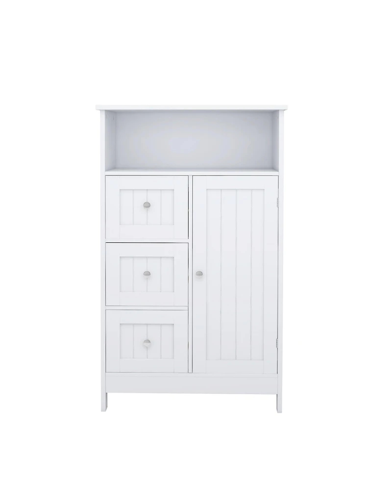 Casainc Bathroom standing storage cabinet with 3 drawers and 1 door-White