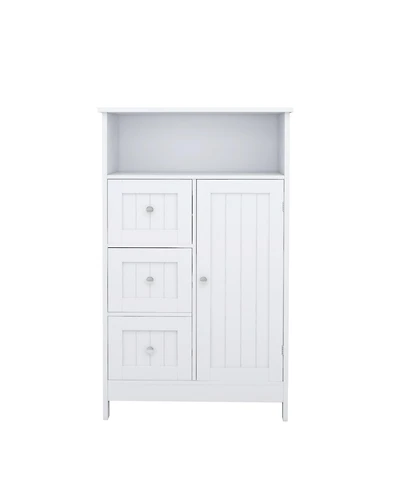 Casainc Bathroom standing storage cabinet with 3 drawers and 1 door-White
