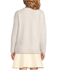 Lands' End Women's Ultrasoft Crew Neck Hi Low Hem Tunic Sweater