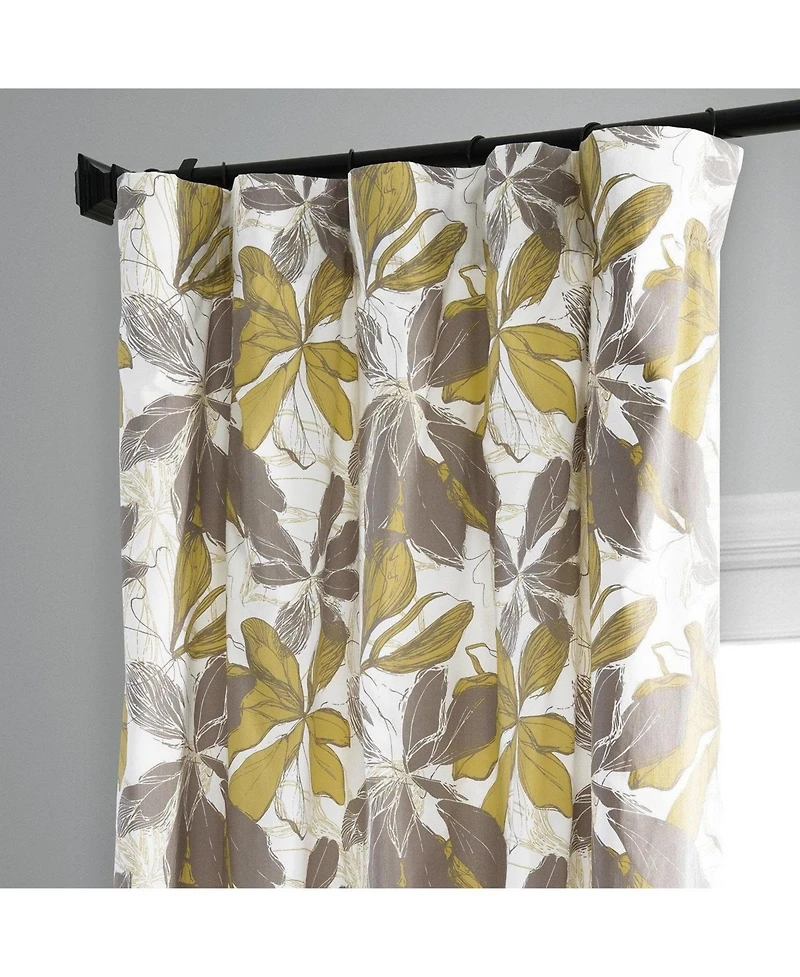Half Price Drapes Sunny Day Floral Printed Cotton Room Darkening Curtain