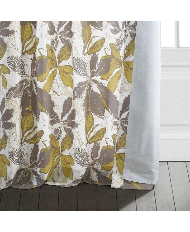 Half Price Drapes Sunny Day Floral Printed Cotton Room Darkening Curtain