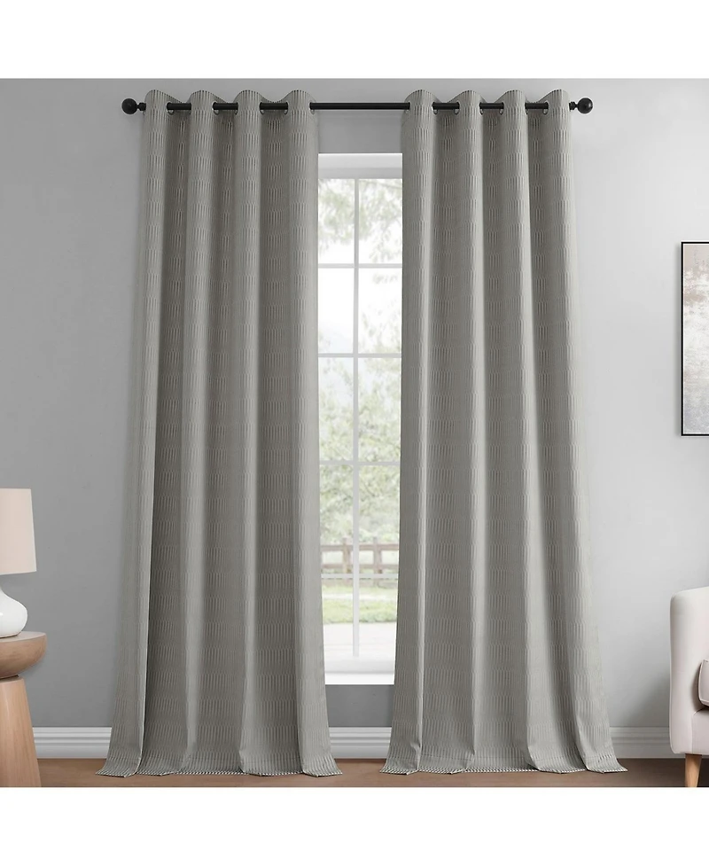 Half Price Drapes Abstract Grommet Lounge Embossed Velvet Room Darkening Curtain