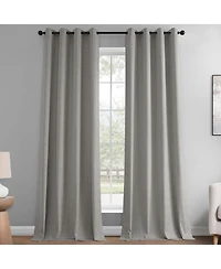 Half Price Drapes Abstract Grommet Lounge Embossed Velvet Room Darkening Curtain
