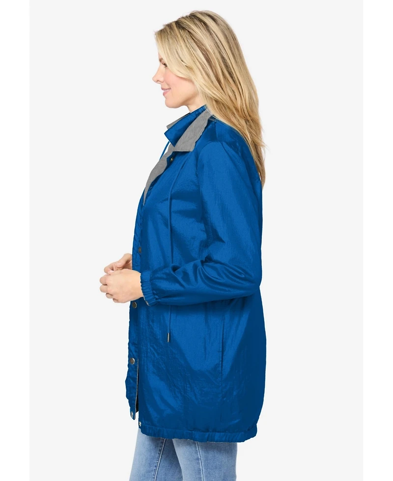 Woman Within Plus Fleece Nylon Reversible Jacket