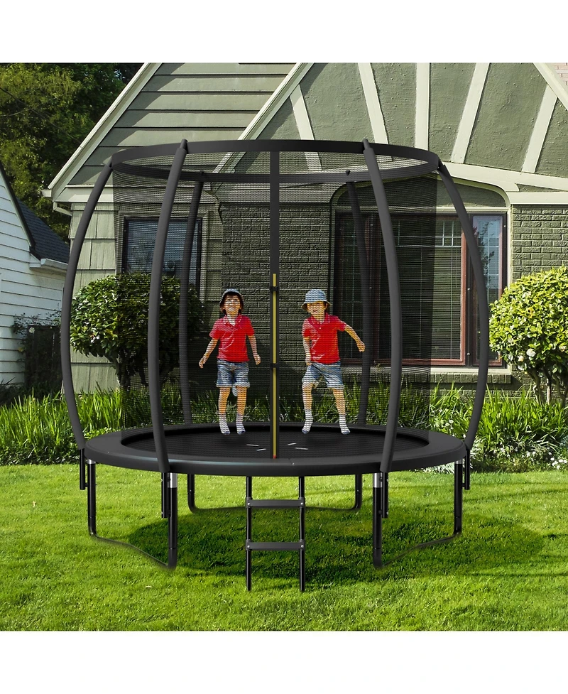 Hongge 10FT Astm-Certified Recreational Trampoline with Safety Enclosure Net and Ladder