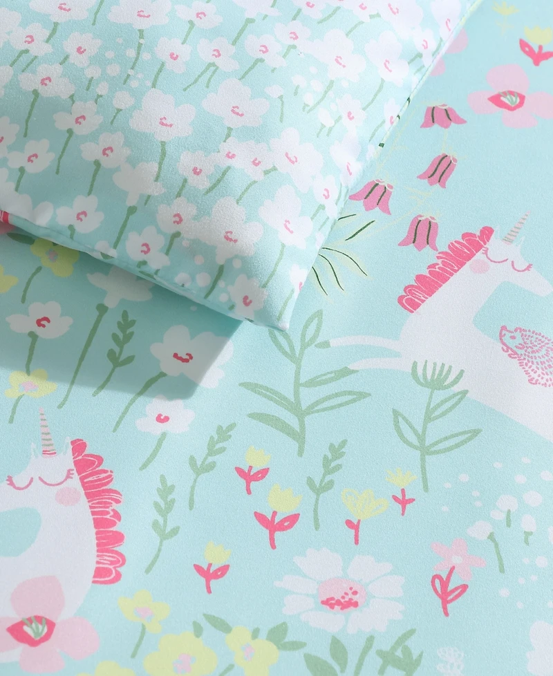 Laura Ashley Magical Unicorns Microfiber -Pc. Comforter Set