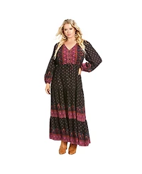 Avenue Women's Plus Ellery Long Sleeve Maxi Dress