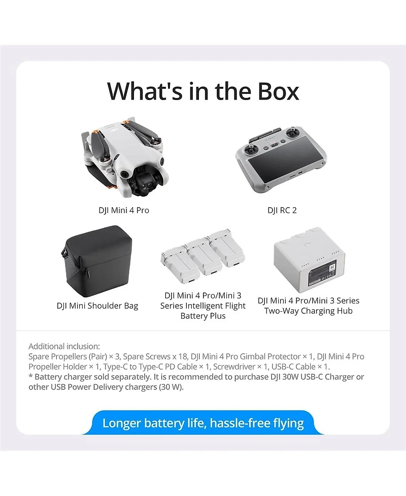 Dji Dji Mini 4 Pro Fly More Combo Plus with Dji Rc 2 (Screen Remote Controller), Folding Mini-Drone with 4K Hdr Video Camera for Adults, 2 Extra