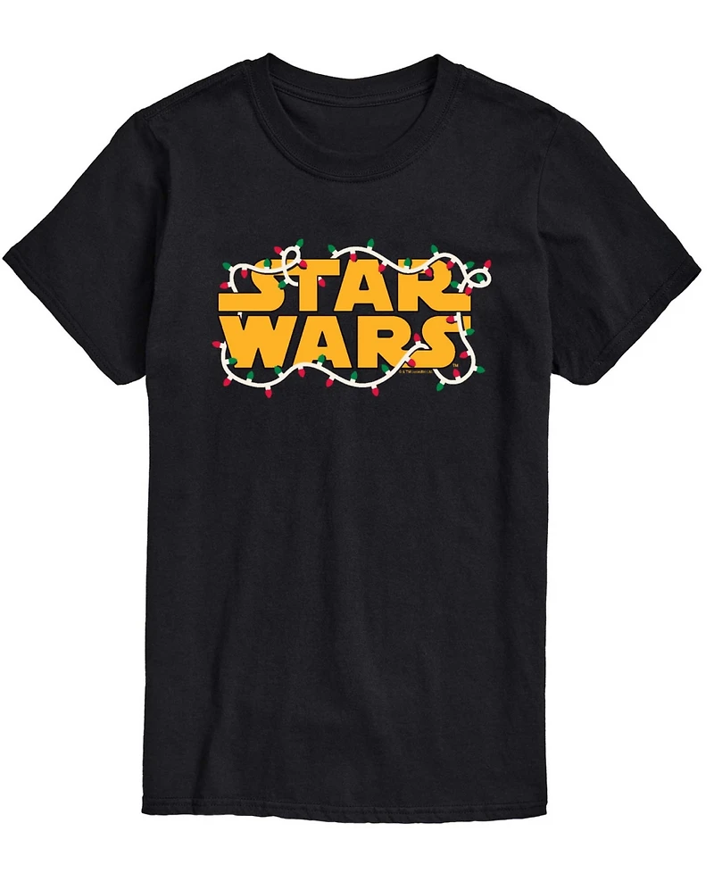 Airwaves Men's Star Wars Christmas Lights Logo Short-Sleeve Graphic T-Shirt