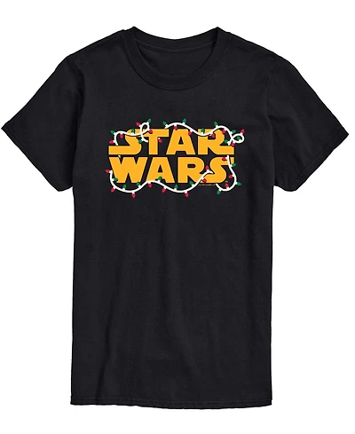 Airwaves Men's Star Wars Christmas Lights Logo Short-Sleeve Graphic T-Shirt