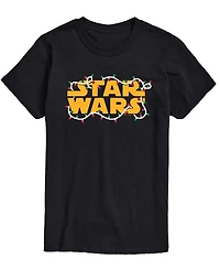 Airwaves Men's Star Wars Christmas Lights Logo Short-Sleeve Graphic T-Shirt
