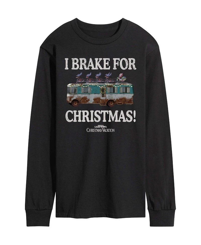 Airwaves Men's I Brake For Christmas Long-Sleeve Graphic T-Shirt