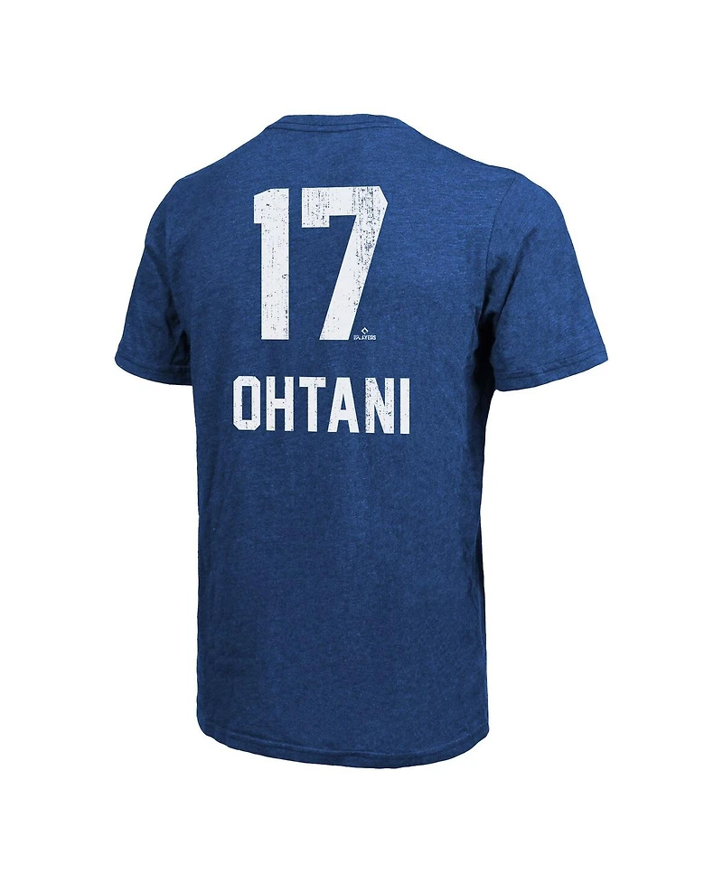 Majestic Threads Men's Shohei Ohtani Royal Los Angeles Dodgers 2025 World Series Name Number Tri-Blend T-Shirt