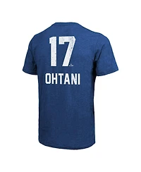 Majestic Threads Men's Shohei Ohtani Royal Los Angeles Dodgers 2025 World Series Name Number Tri-Blend T-Shirt