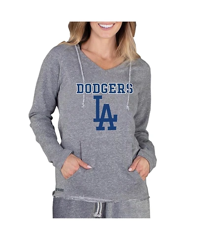 Concepts Sport Women's Gray Los Angeles Dodgers Mainstream Terry Long Sleeve Hoodie