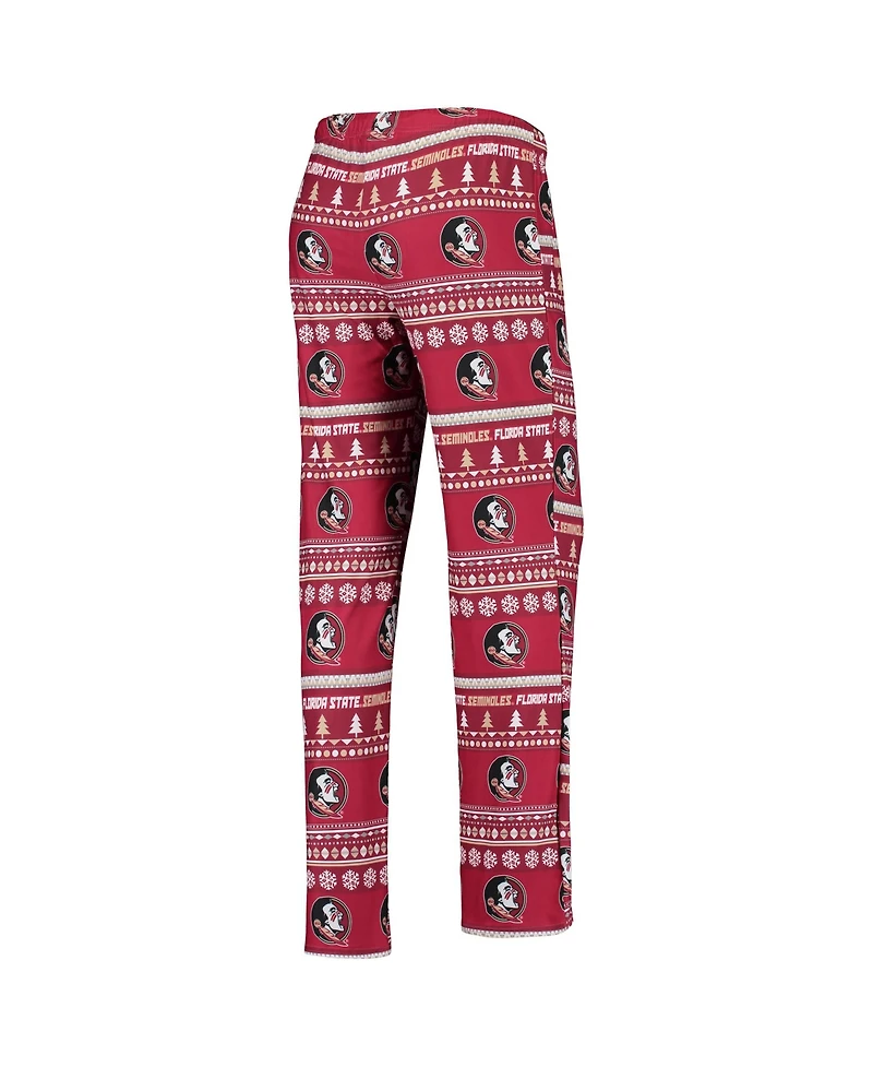 Concepts Sport Women's 2-Piece Garnet Florida State Seminoles Holiday Long Sleeve Top and Pants Sleep Set