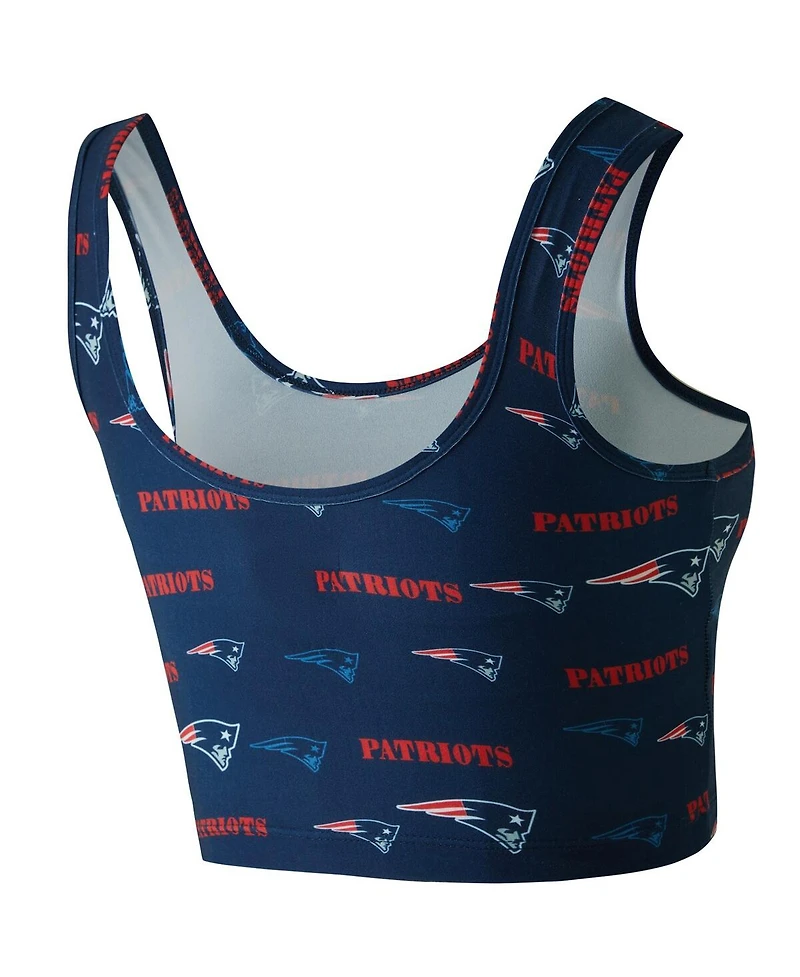 Concepts Sport Women's Navy New England Patriots Mosaic Allover Print Bralette