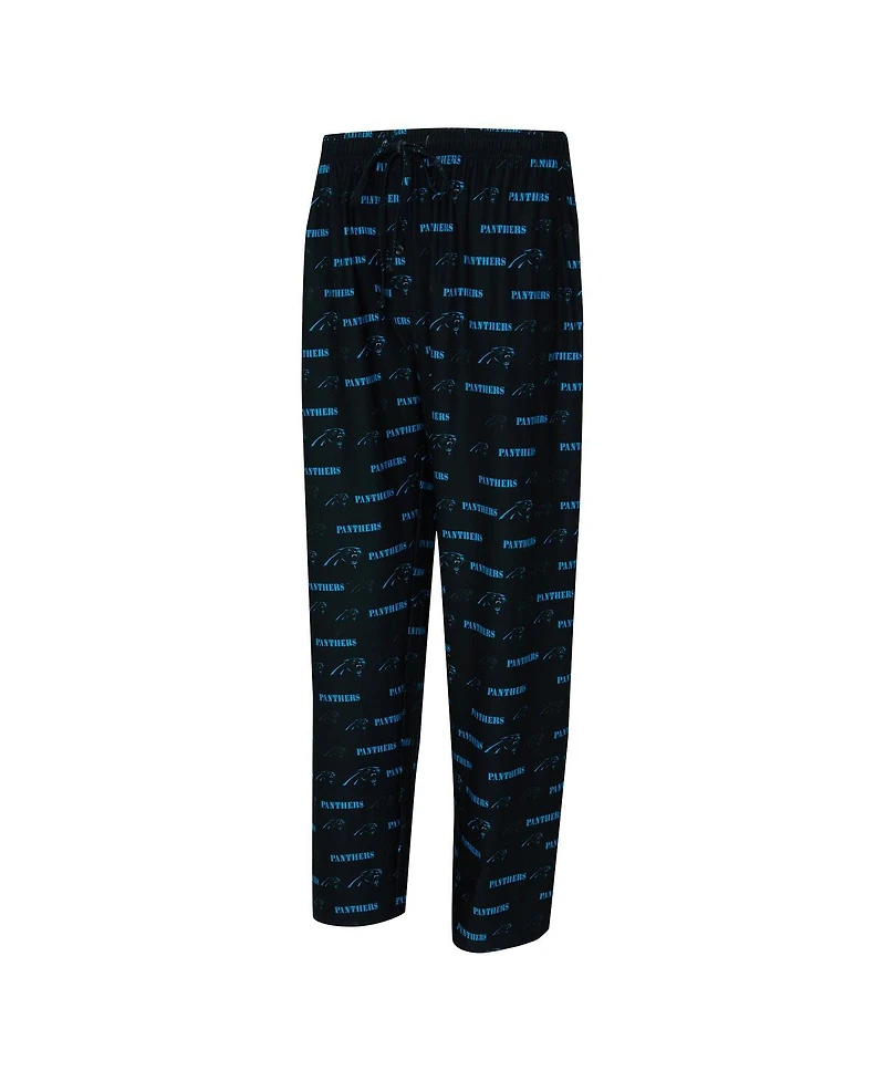 Concepts Sport Men's Black Carolina Panthers Mosaic All Over Print Pants
