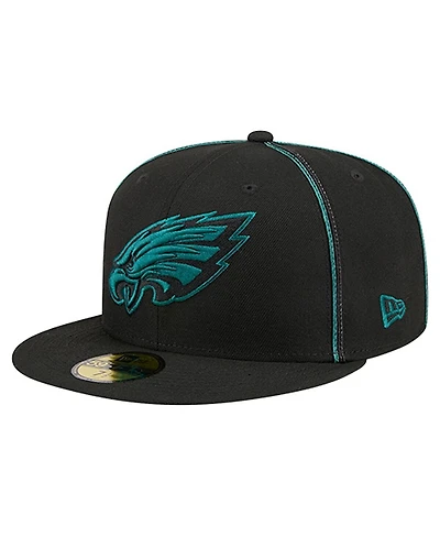 New Era Men's Black Philadelphia Eagles Soutache 59FIFTY Fitted Hat