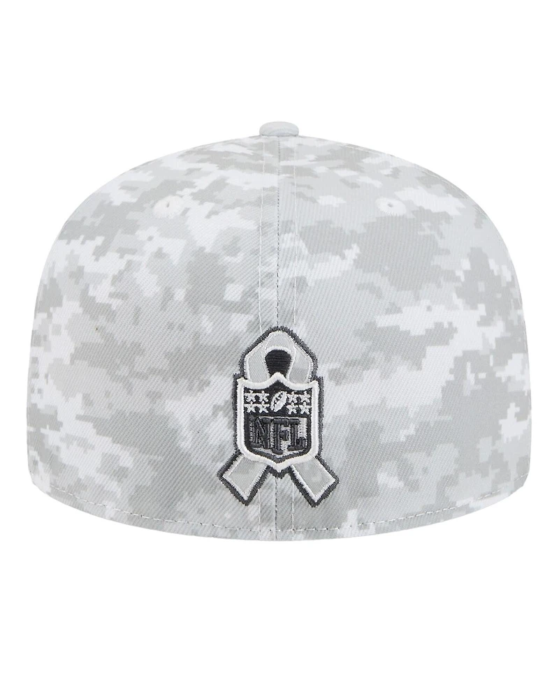 New Era Men's White York Giants 2025 Salute to Service Fan Pack 59FIFTY Fitted Hat