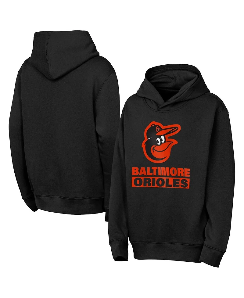 Outerstuff Big Boys and Girls Black Baltimore Orioles Back to Basics Hoodie