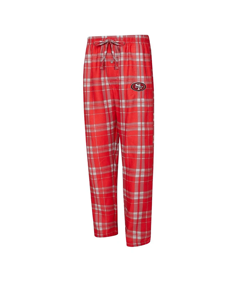 Concepts Sport Men's 2-Piece Scarlet/Gray San Francisco 49ers Regulate Long Sleeve T-Shirt and Plaid Pant Set