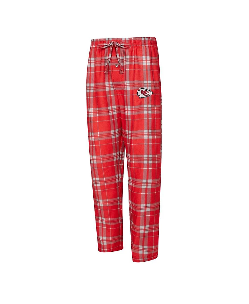 Concepts Sport Men's 2-Piece Red/Gray Kansas City Chiefs Regulate Long Sleeve T-Shirt and Plaid Pant Set