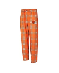 Concepts Sport Men's 2-Piece Orange/Gray Cleveland Browns Regulate Long Sleeve T-Shirt and Plaid Pant Set