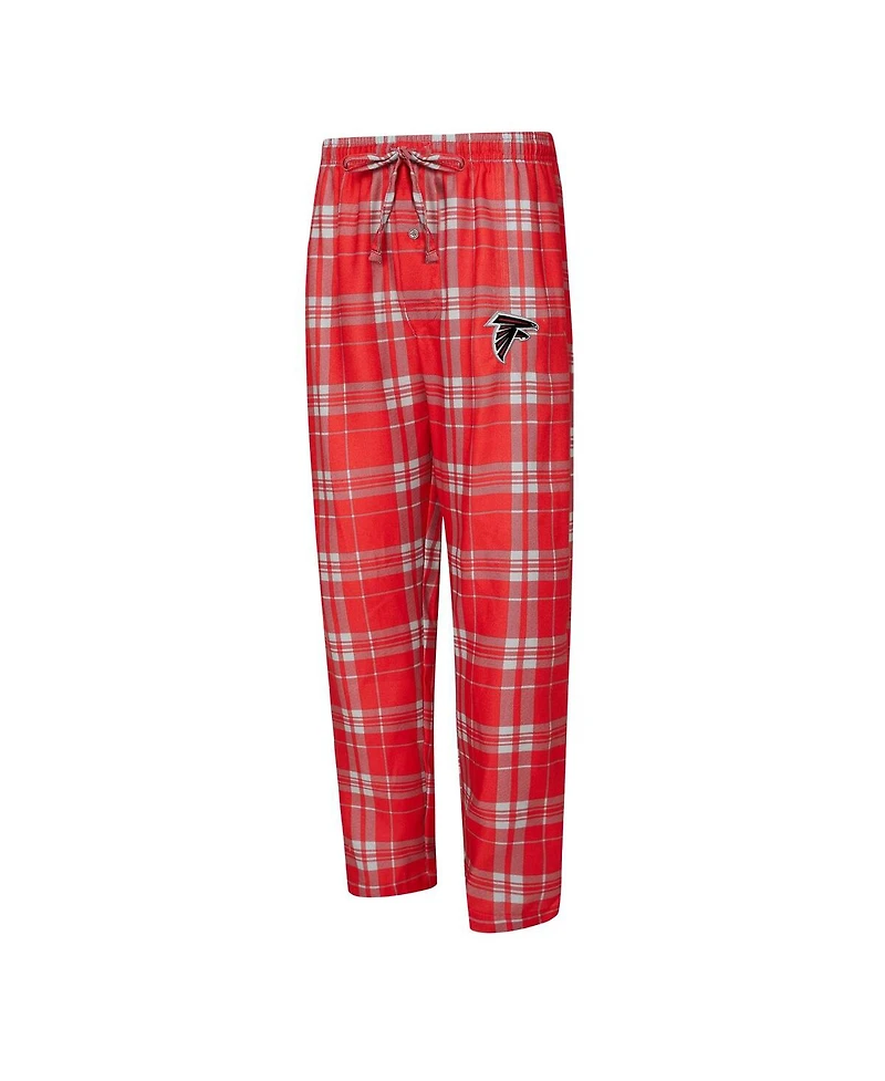 Concepts Sport Men's 2-Piece Red/Gray Atlanta Falcons Regulate Long Sleeve T-Shirt and Plaid Pant Set